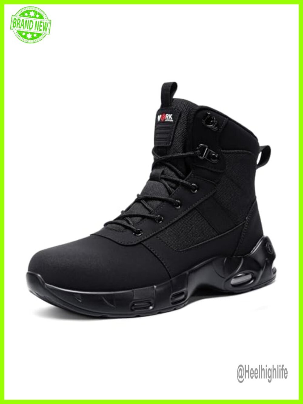 Steel Toe Work Boots Womens Non Slip High Top Ankle Boots with Zipper